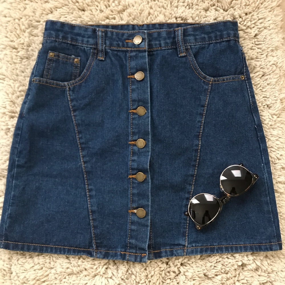 Dark Blue Denim Skirt